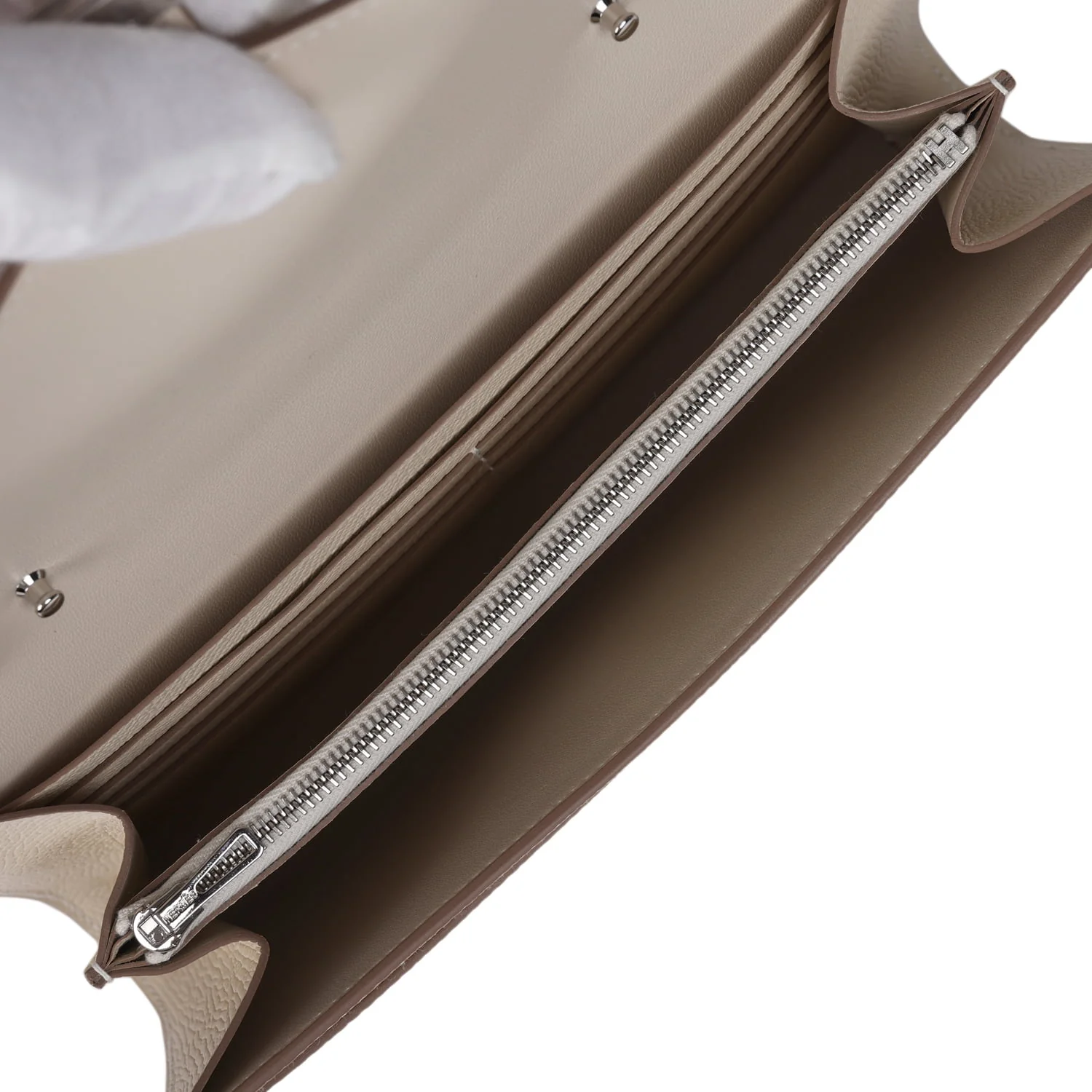 Hermes Constance Wallet To Go Craie Epsom Palladium Hardware