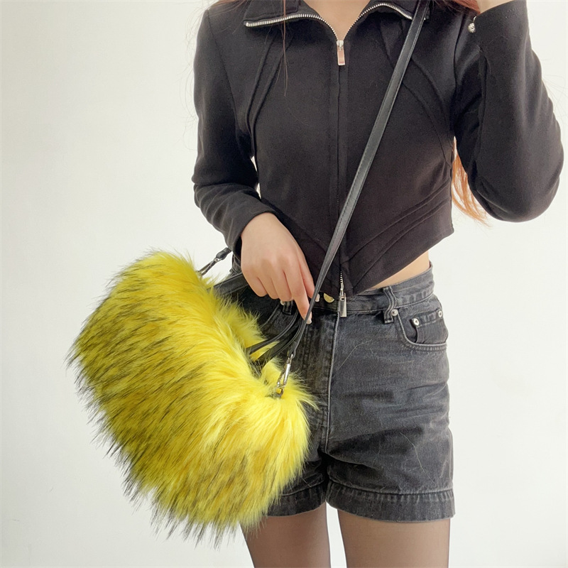 Plush messenger European style handbag