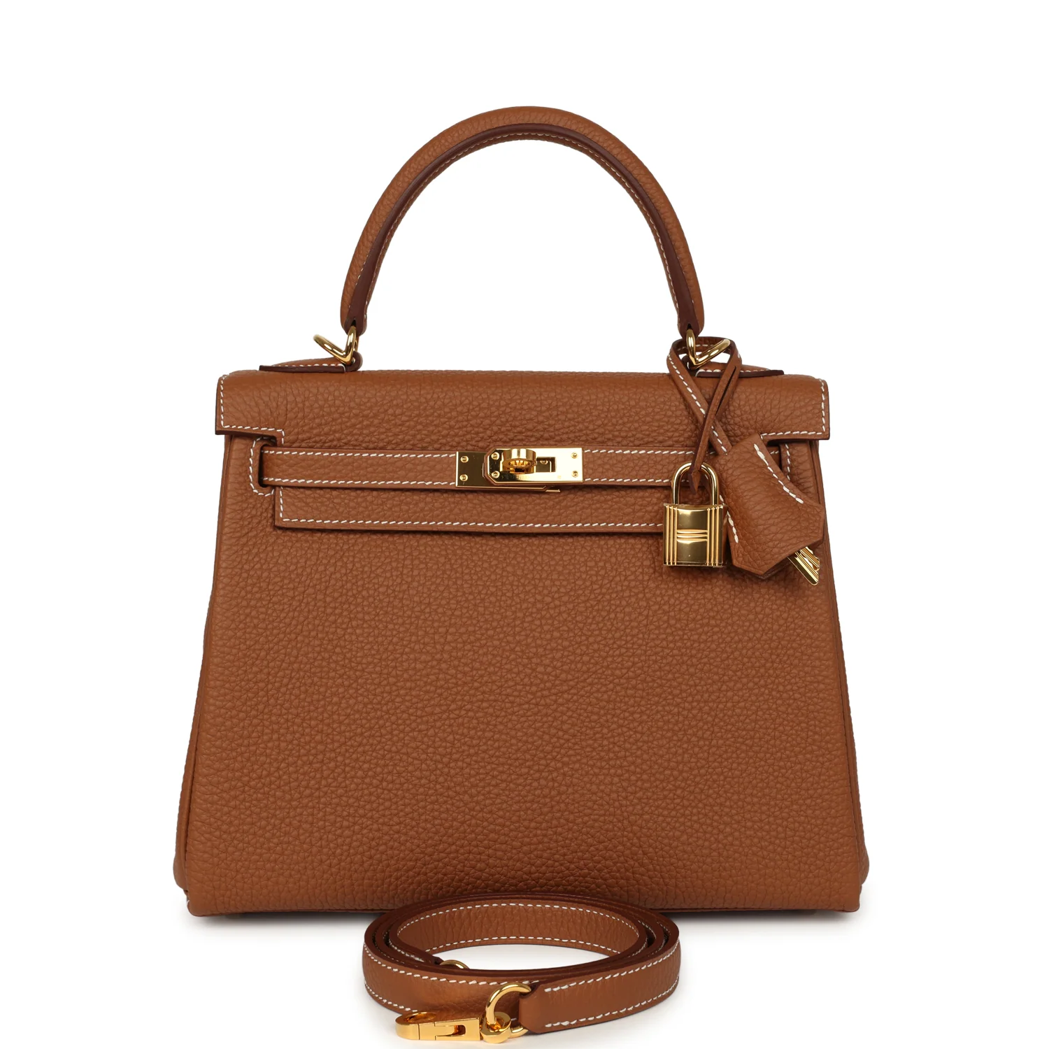 HERMÈS Kelly Retourne 25 Gold Togo Gold Hardware