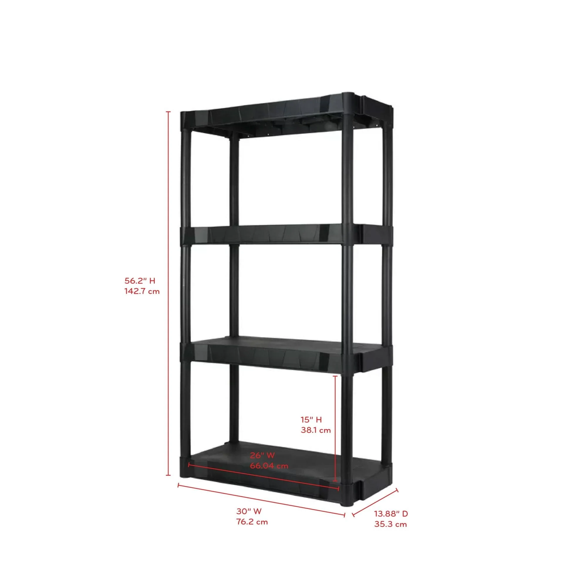 Black Plastic 4-Tier 56.2