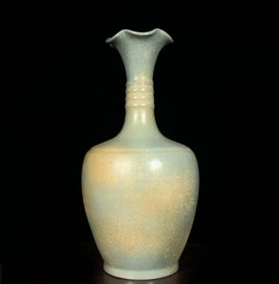 27CM Old Chinese Ru Yao Ru Kiln Vase w/ flower CK702