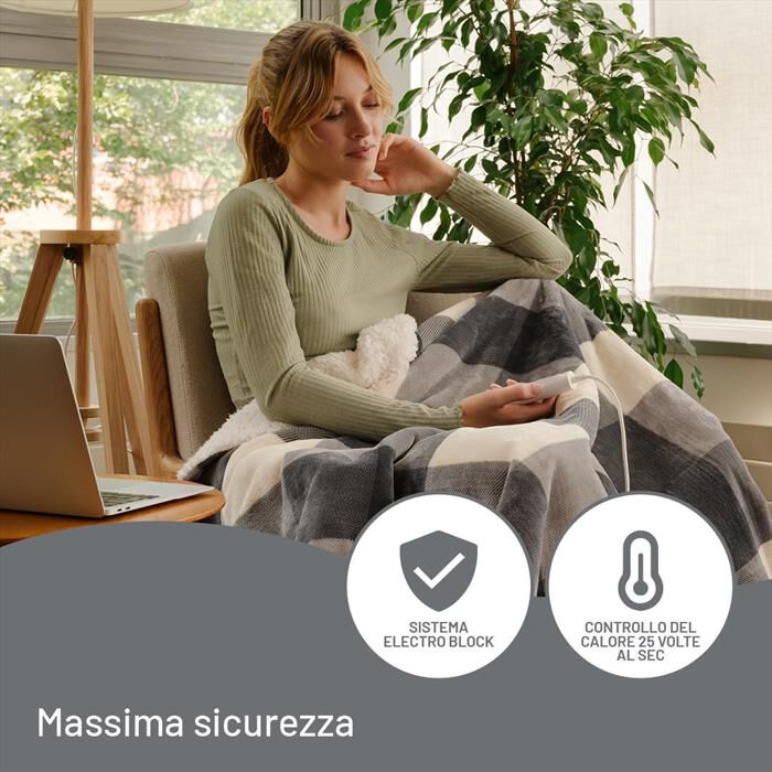 IMETEC - Termocoperta CALDOPLAID ADAPTO 160X120 CM-Grigio