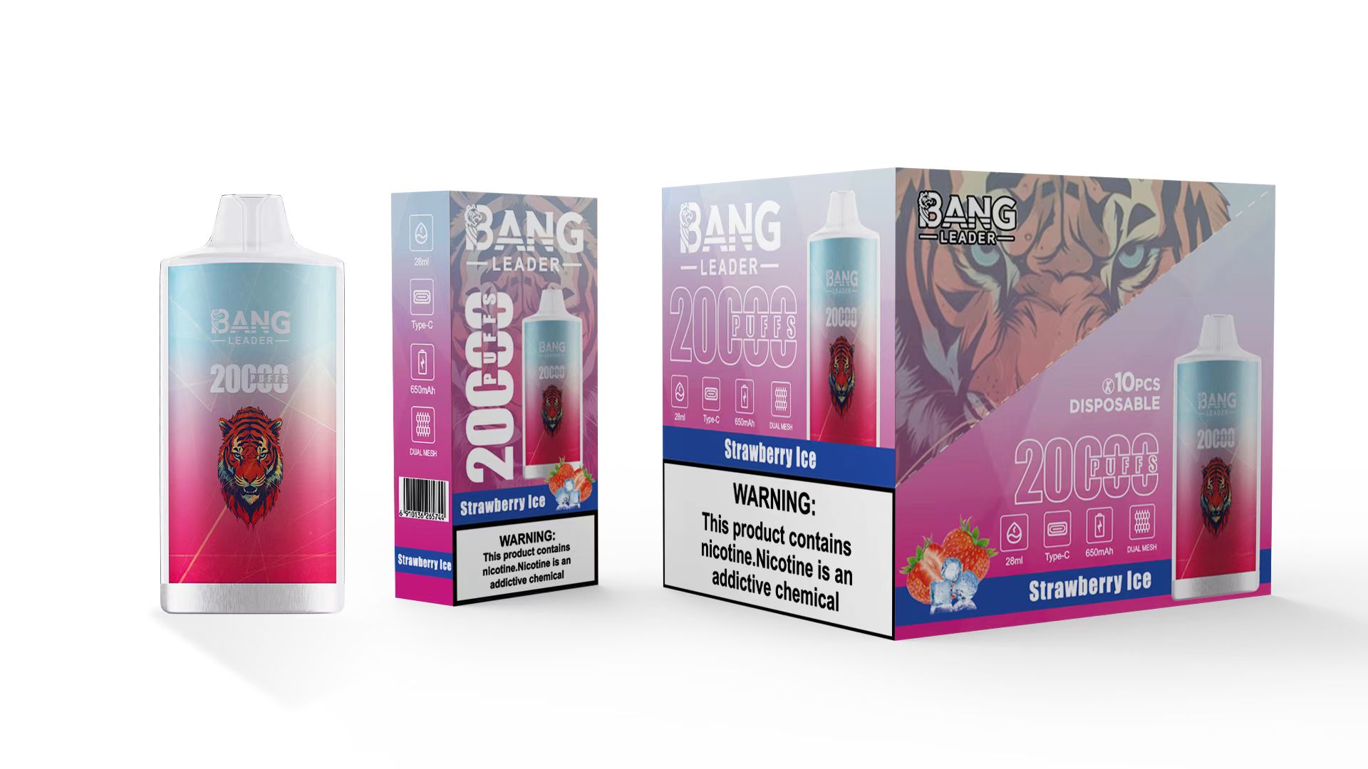 [Minimum order of two]Bang Leader 20K Puffs 2-in-1 Prefilled Vape | Dual Flavor, Rechargeable