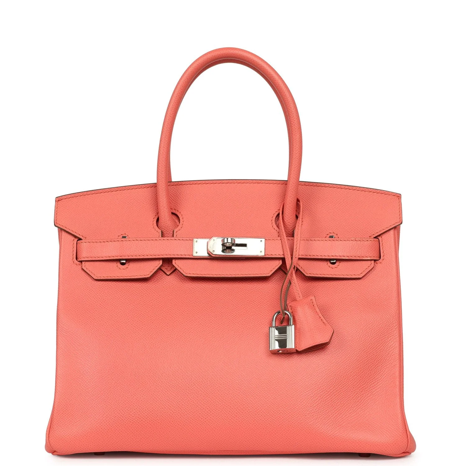 HERMÈS Birkin 30 Flamingo Epsom Palladium Hardware