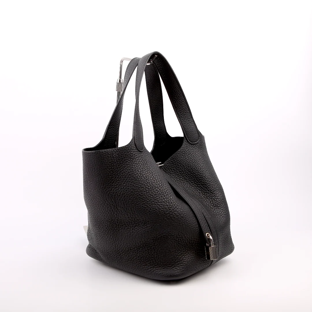 HERMÈS Picotin Lock 22 Clemence Black/Palladium 2018