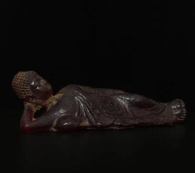 28CM Old Antique Chinese Amber Statue Sakyamuni Buddha