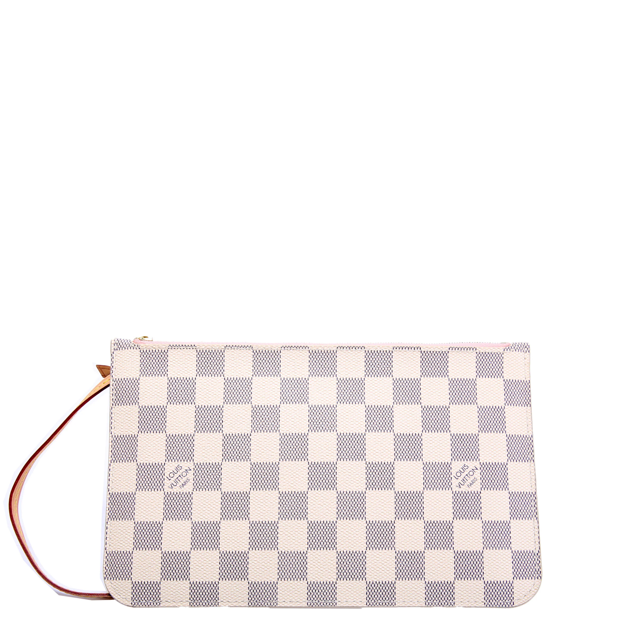 LOUIS VUITTON Pochette Only Damier Azur Neverfull Pink