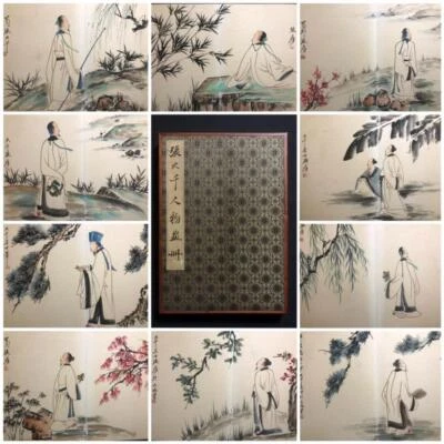 Zhang Daqian Signed Chinese Hand Painted Calligraphy Scroll w/figure N2691