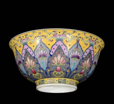 Kangxi Signed Old Chinese Colour Enamel Bowl W/flowers N3203