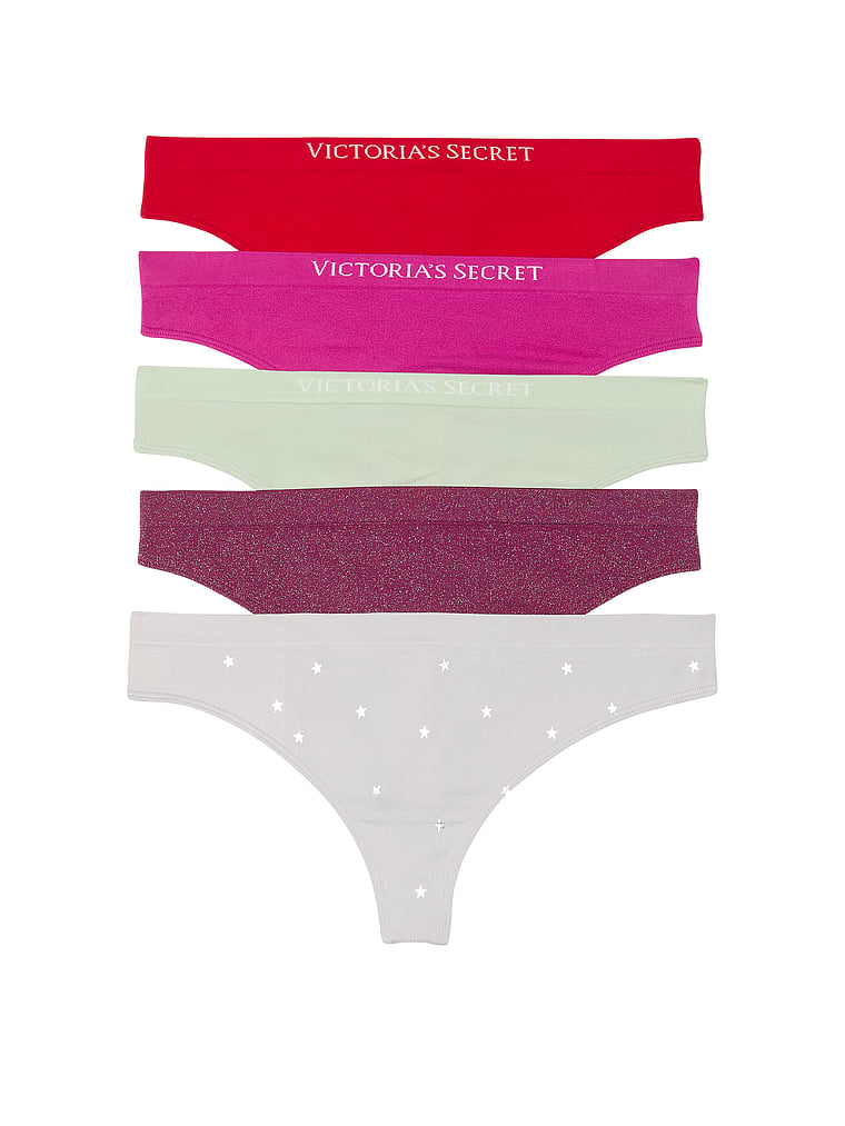Victoria's Secret 5-Pack Seamless Thong Panties Smooth