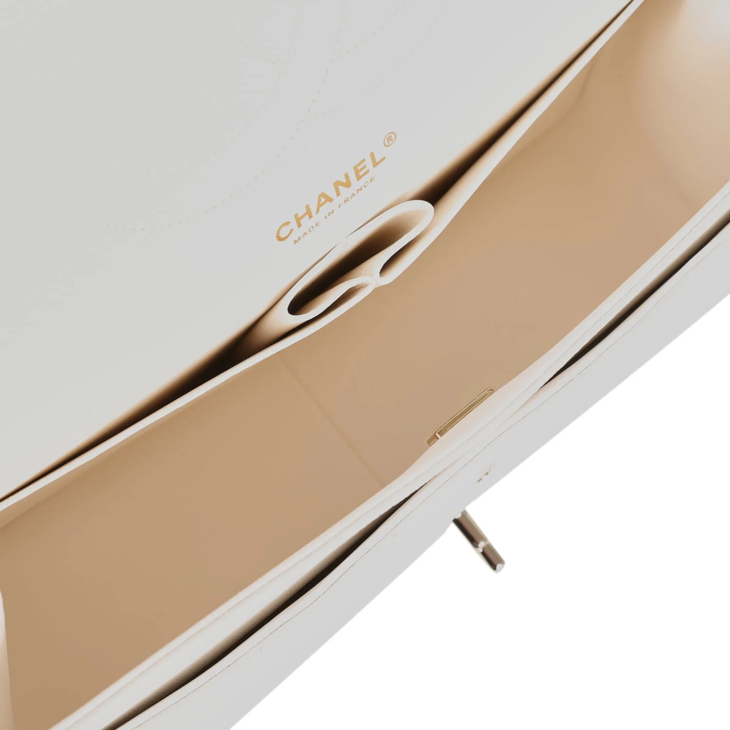 Chanel Jumbo Classic Double Flap White Caviar Light Gold Hardware