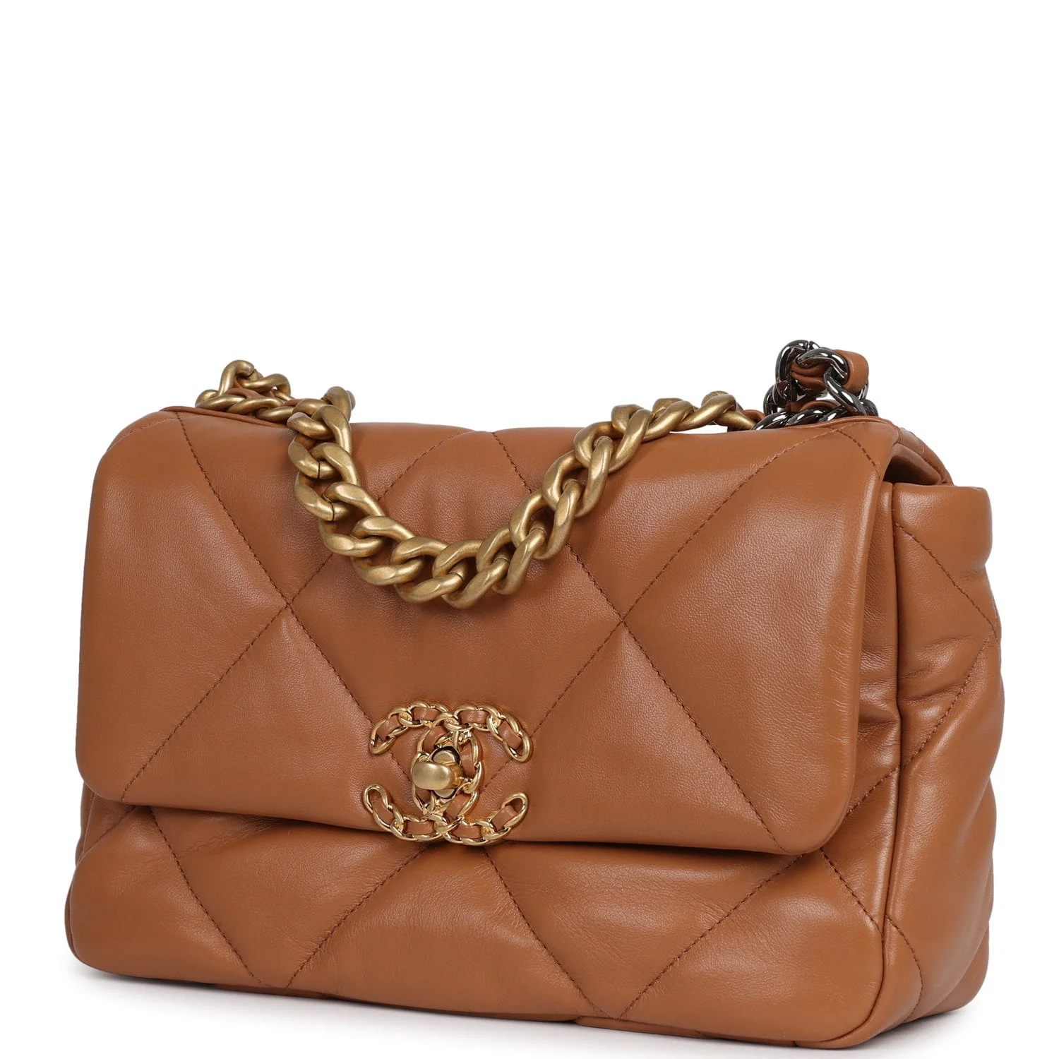 Chanel Medium 19 Flap Brown Lambskin Mixed Metal Hardware