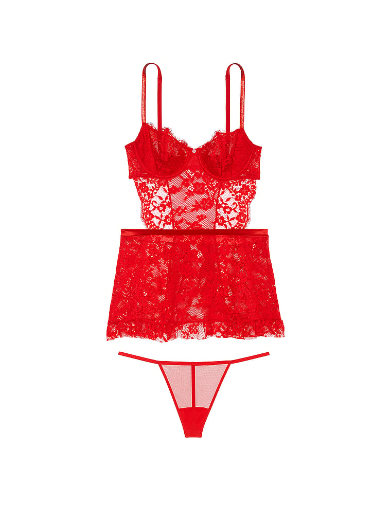 Very Sexy Twinkle Wicked Unlined Lace Apron Set