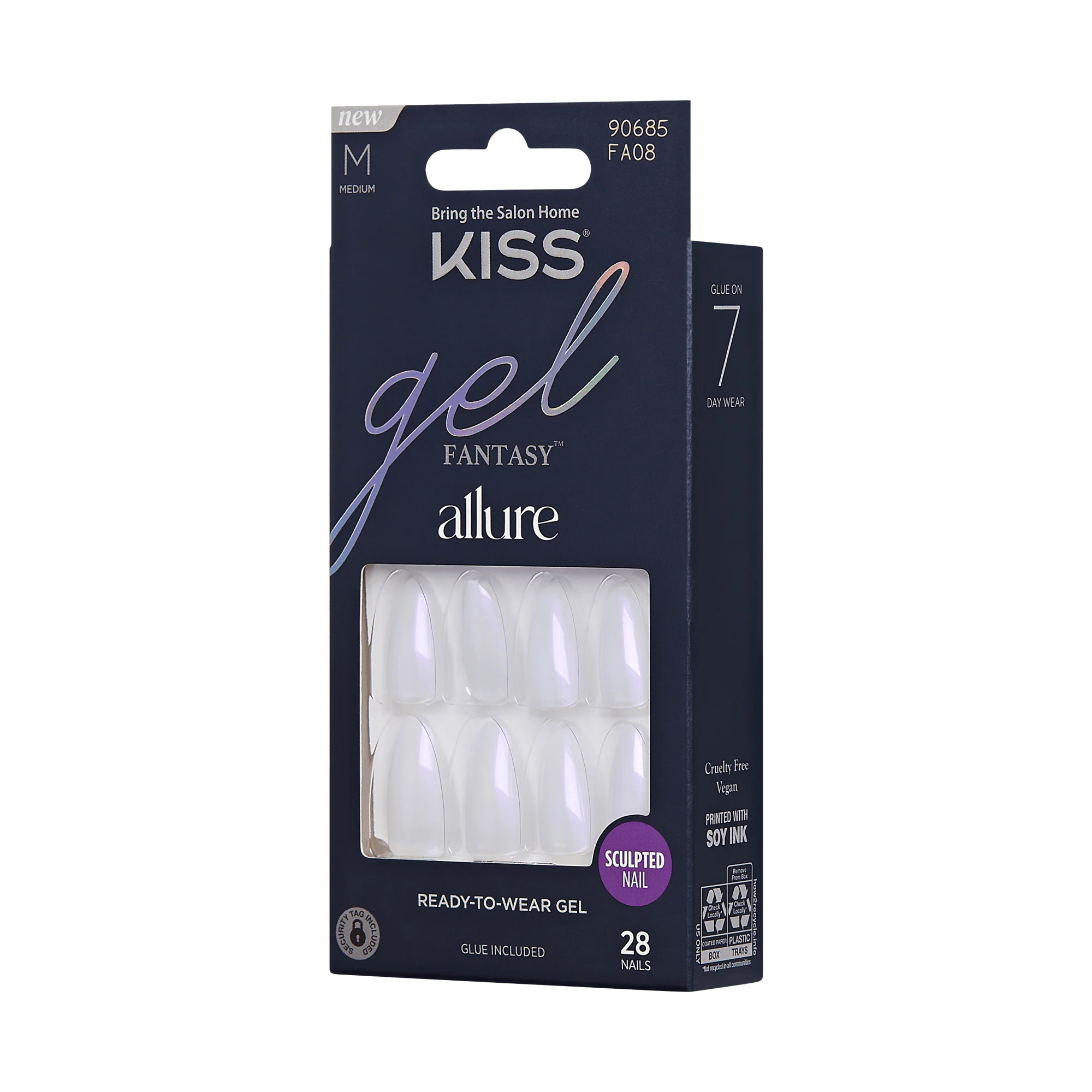 KISS Gel Fantasy Allure Press On Glue Nails - Influencial