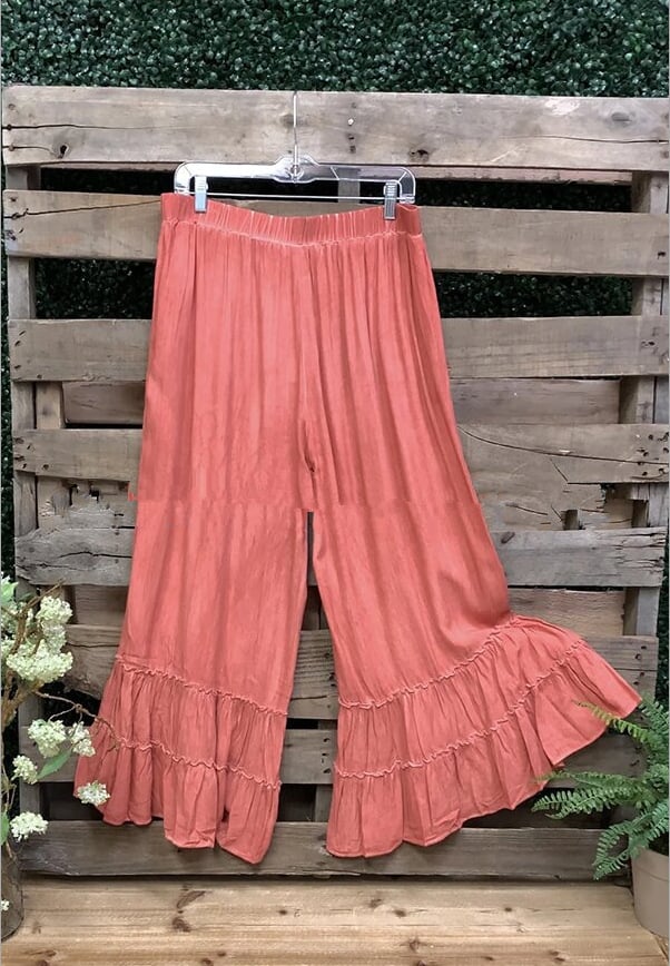 Fashion casual cotton linen solid color pleated pants