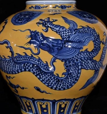 Xuande Signed Old Chinese Blue and White Pot W/dragon N4314
