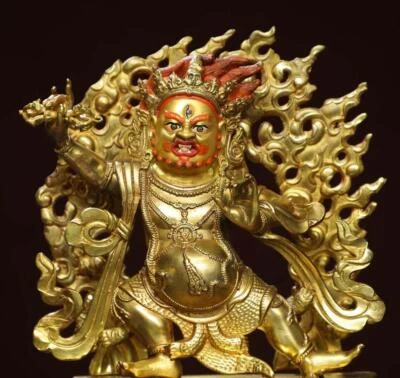 23CM Old Chinese Bronze Statue w/ Buddha N2818