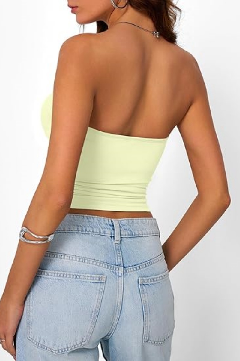 ELOWENA Women's Strapless Bandeau Crop Top