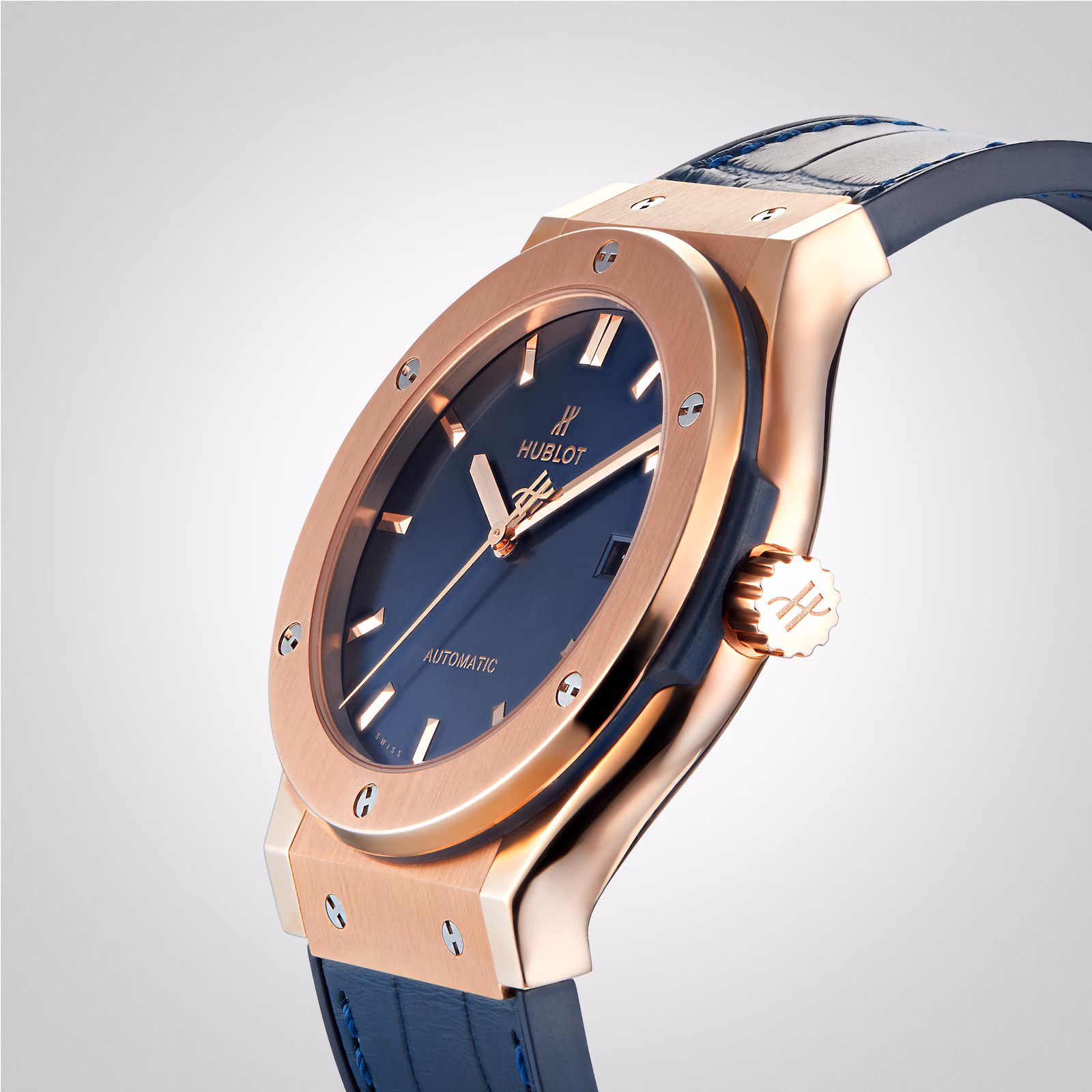 Hublot  Classic Fusion 45mm Rose Gold Blue Dial Men's Watch 511.OX.7180.LR