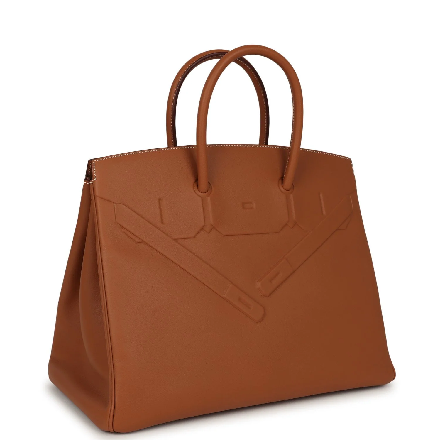 HERMÈS Birkin Shadow 35 Gold Swift Palladium Hardware