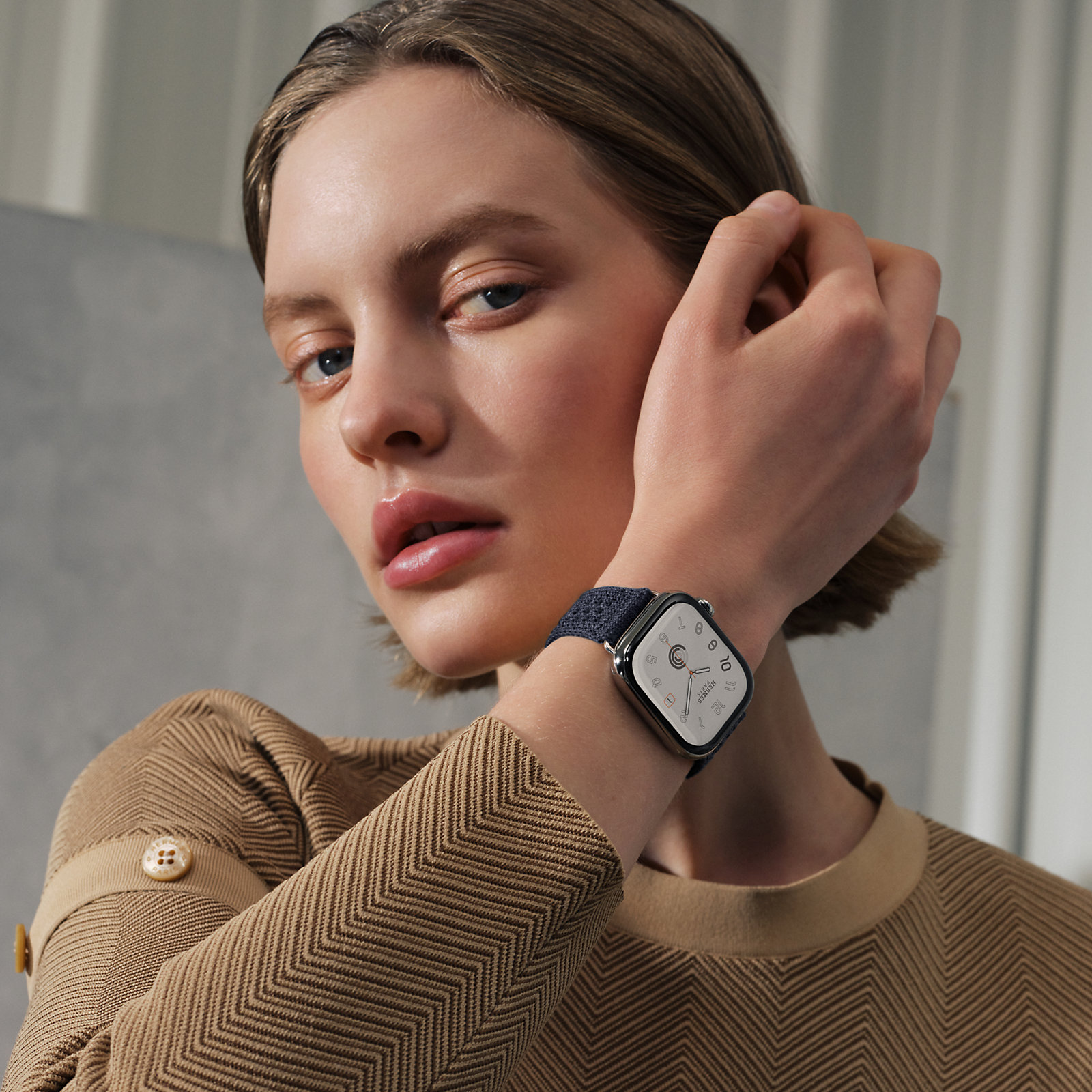 Series 11 case & Band Apple Watch Hermès Single Tour 42 mm Neo Tricot