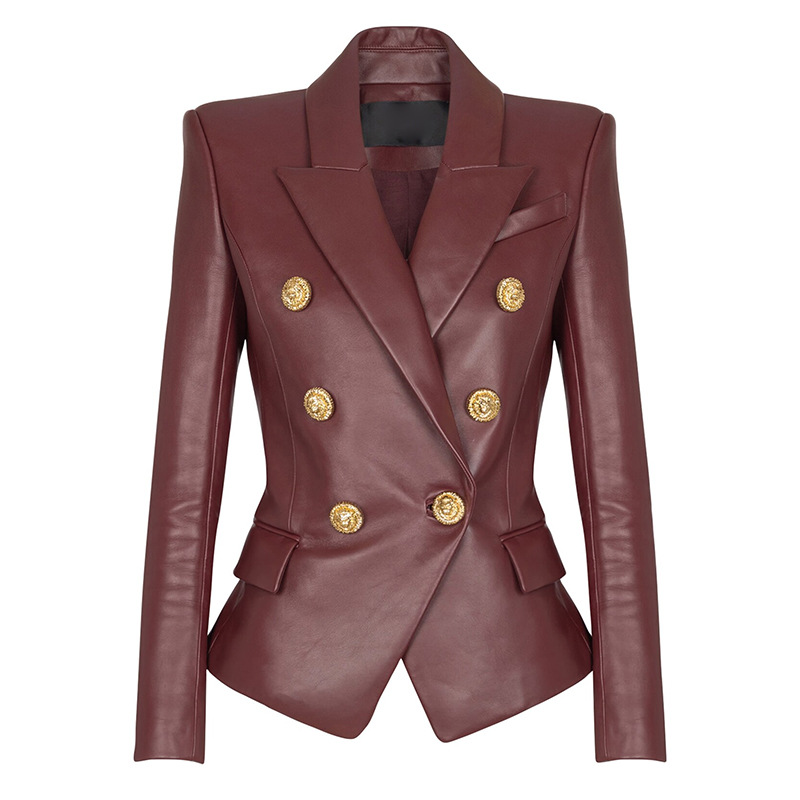 Slim fashion spring business suit European style PU jacket