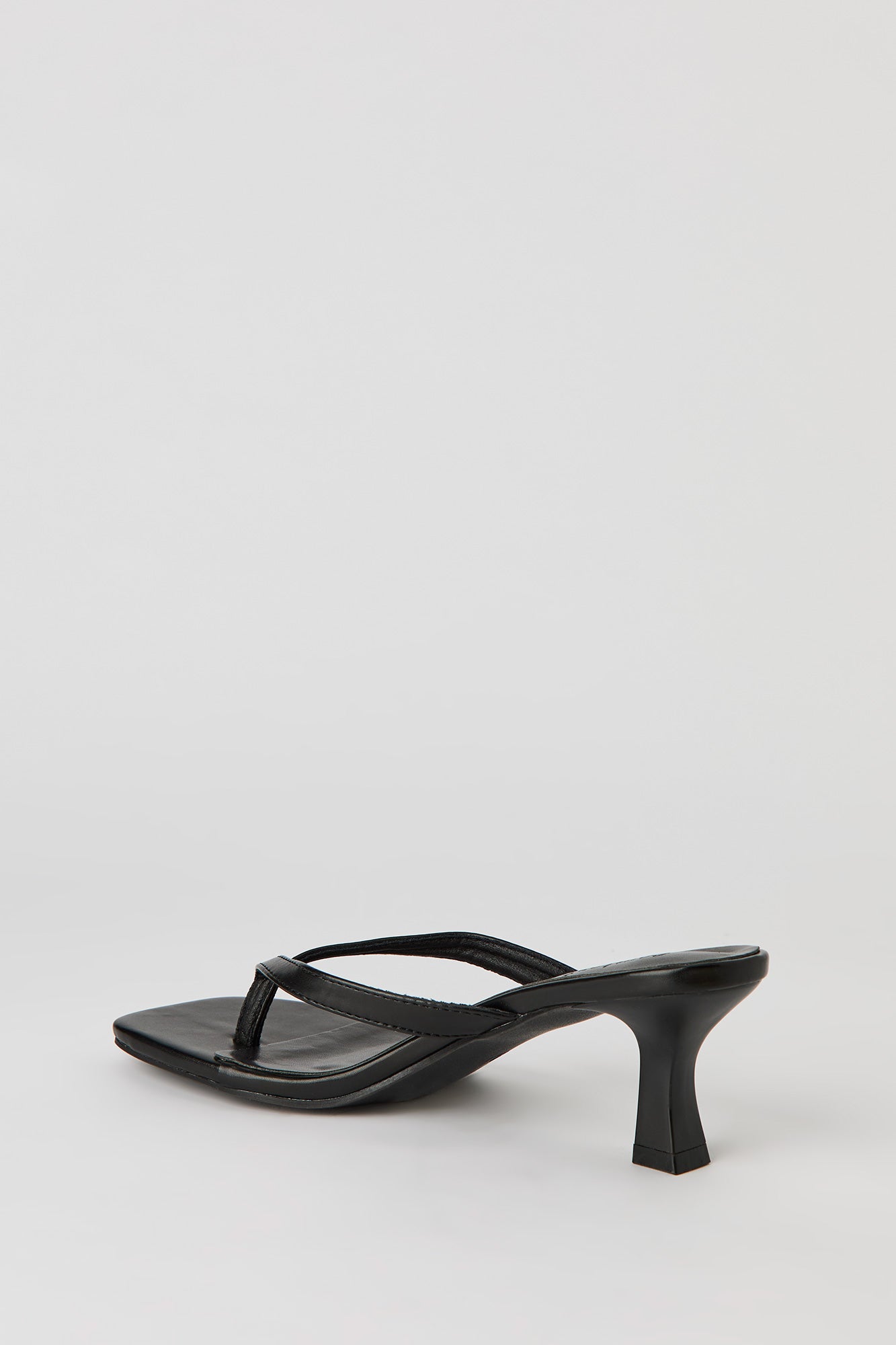 Faux Leather Thong Kitten Heel