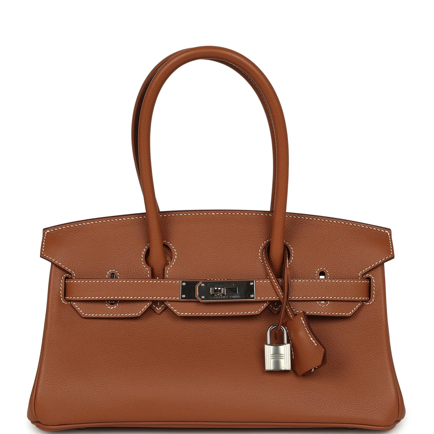HERMÈS Shoulder Birkin Light 29 Gold Evercolor Palladium Hardware