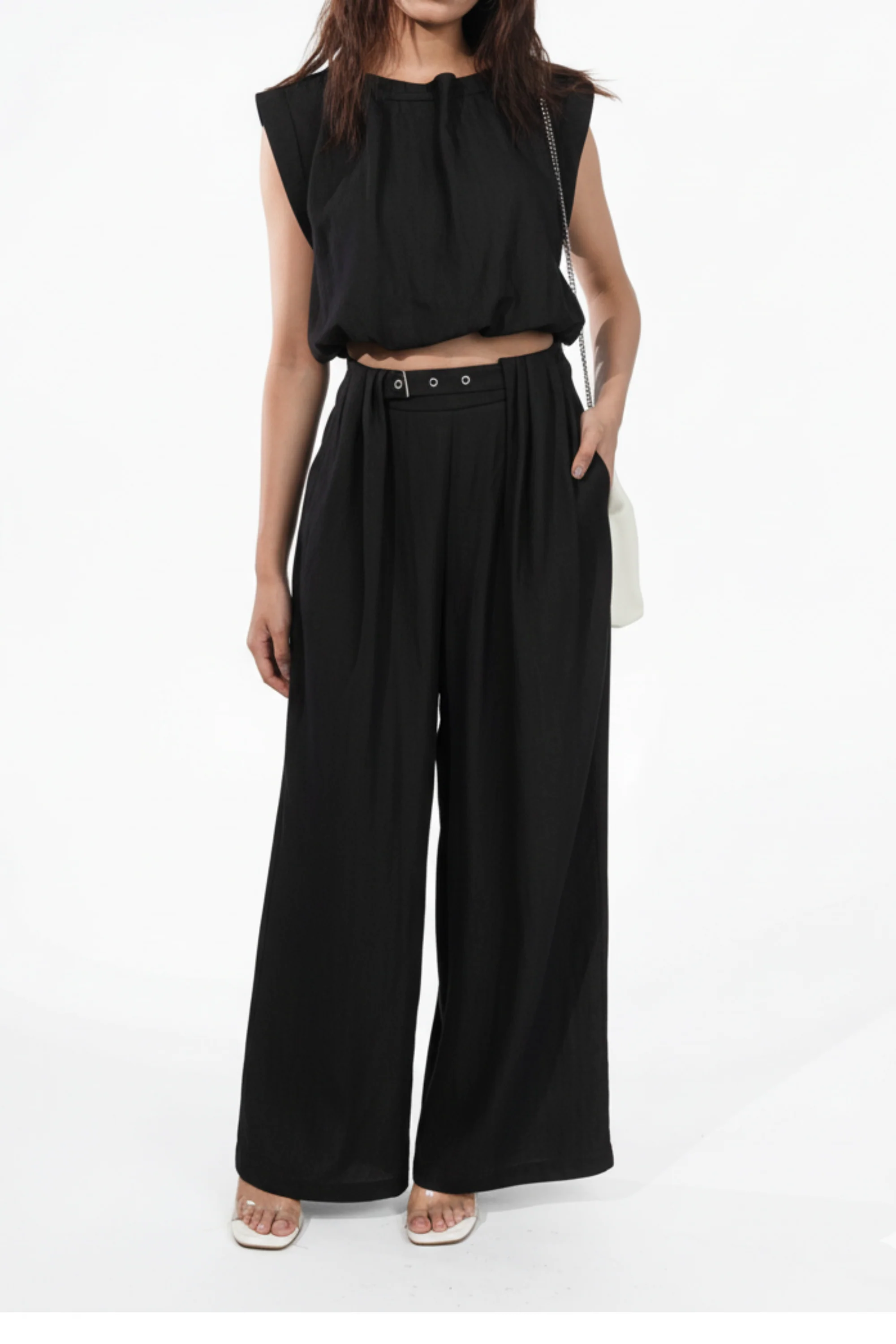 Poof Black Denim  Co-ord Set