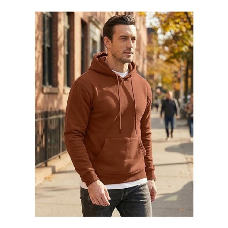 Mens Casual Cotton Hooded Drawstring Pullover Hoodies Sweatshirts