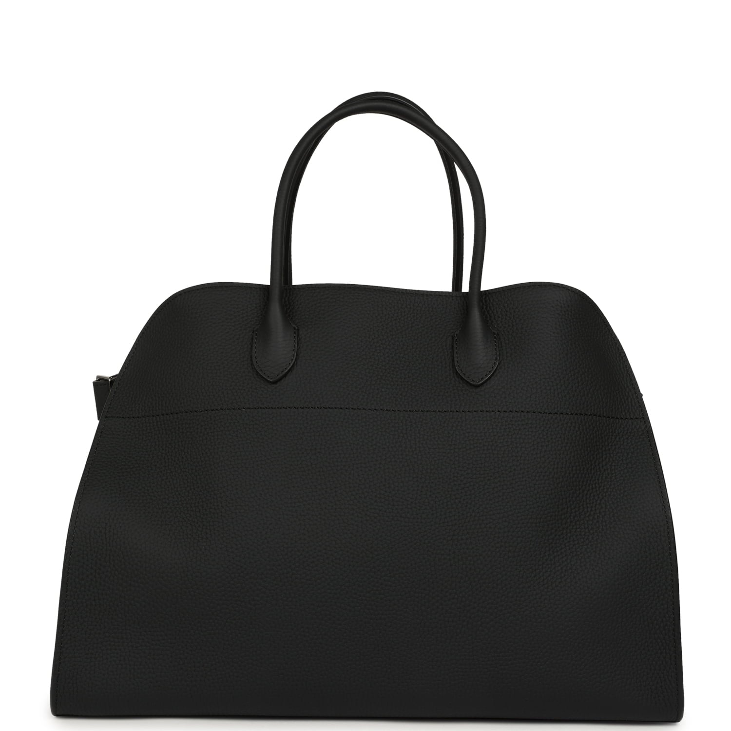 THE ROW Soft Margaux 17 Bag Black Calfskin Silver Hardware
