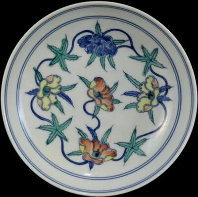Chenghua Signed Old Chinese Doucai Dish W/flower N1323