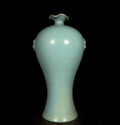 29CM Old Chinese Ru Yao Ru Kiln Vase w/ Beast Head CK704