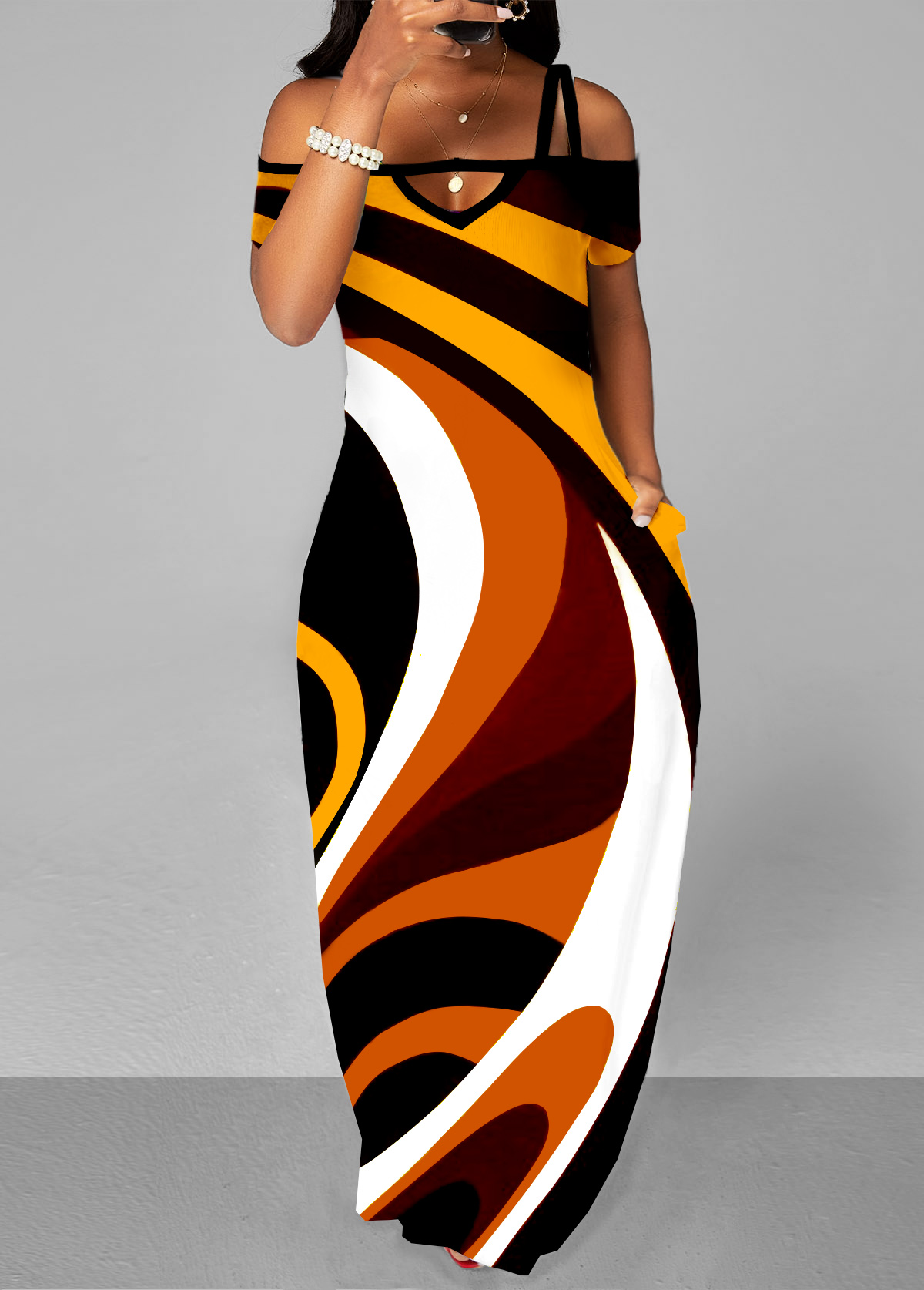 Pocket Leopard Sleeveless Maxi Dress