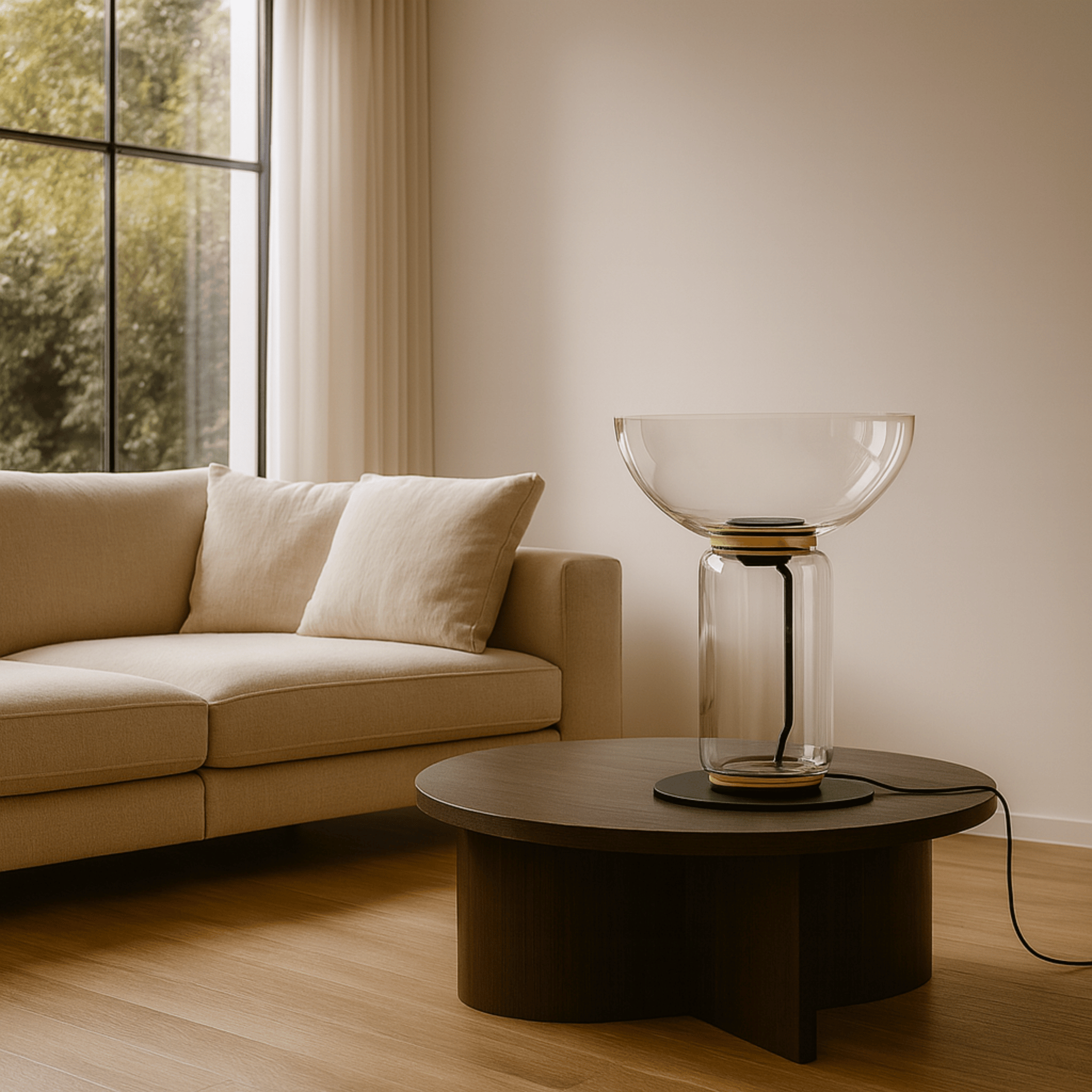 Sculptural Hand-Blown Glass Floor Lamp