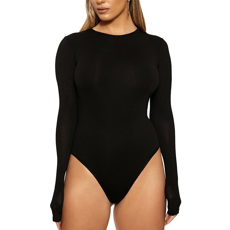 European Station Sexy Long Sleeve Nightclub Solid Color Leggings Pants for Foreign Trade Spring and Autumn Round Neck Home Women's Pants