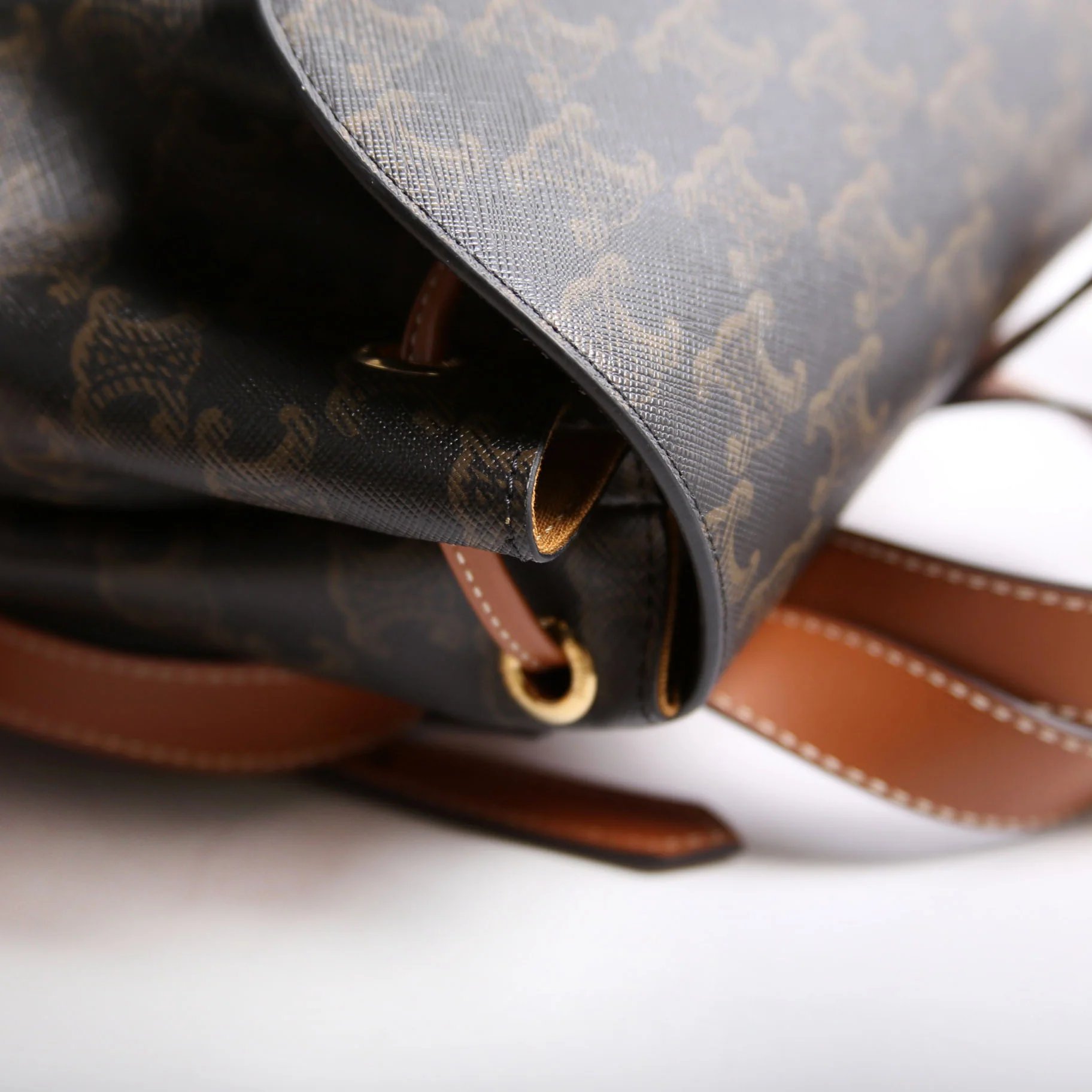 Triomphe Calfskin Bonnie Backpack Black/Brown