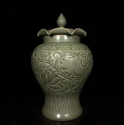 33CM Old Chinese Cizhou Yao Cizhou Kiln Vase w/flower CK740