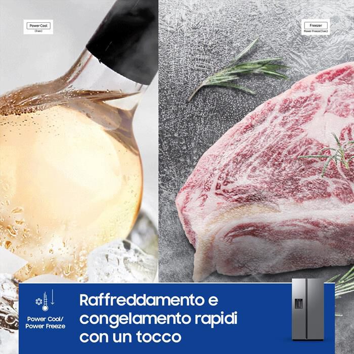 SAMSUNG - Frigorifero side by side RS80F67KCTEF Classe C-Inox