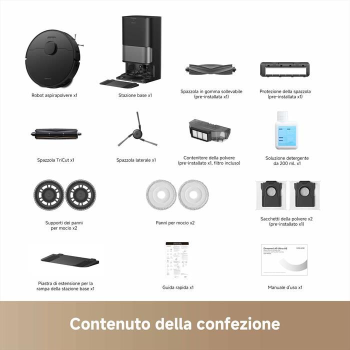 DREAME - Robot aspirapolvere lavapavimenti L40 VIM ULTRA AE-Nero