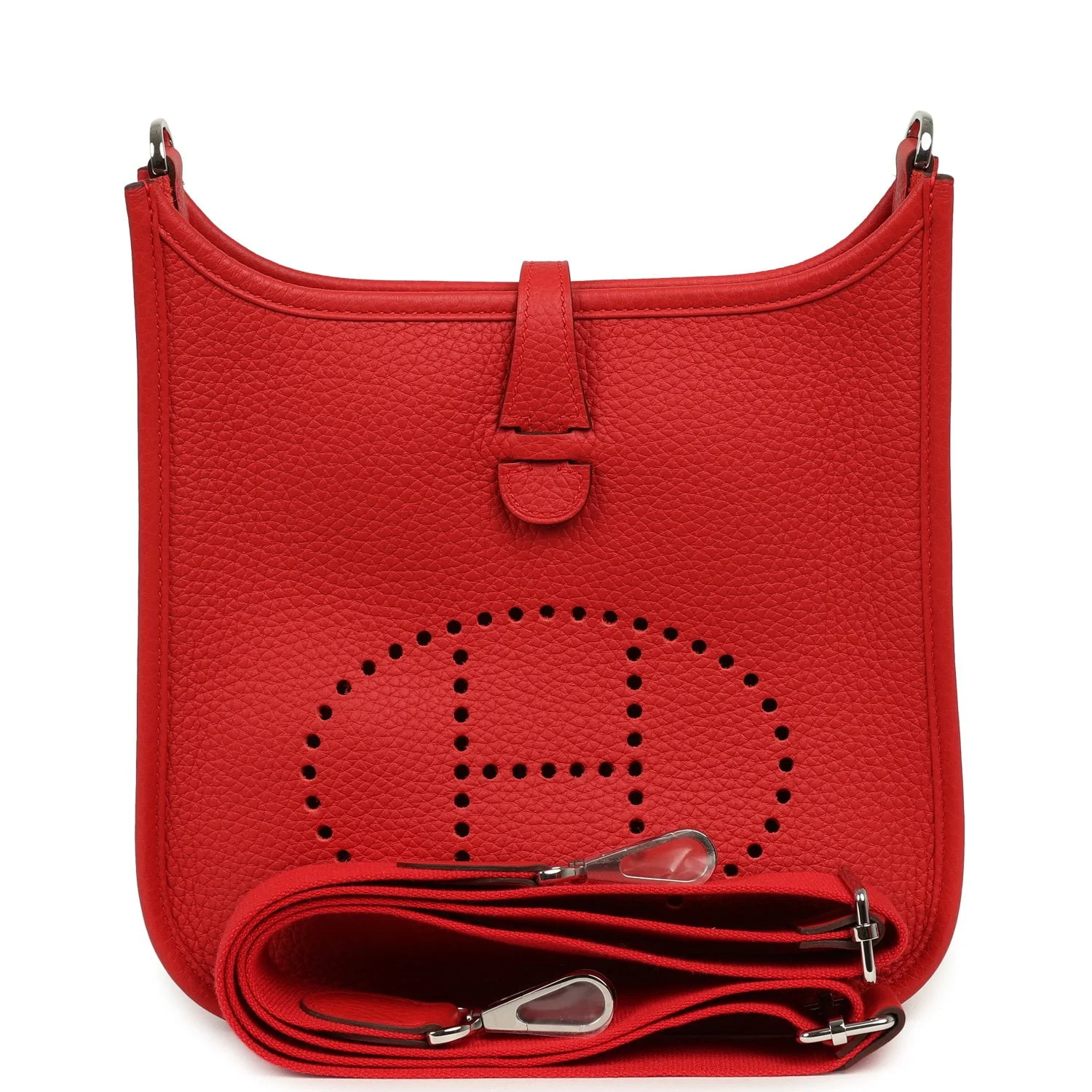HERMÈS Evelyne 23 Rouge Radieux Clemence Palladium Hardware