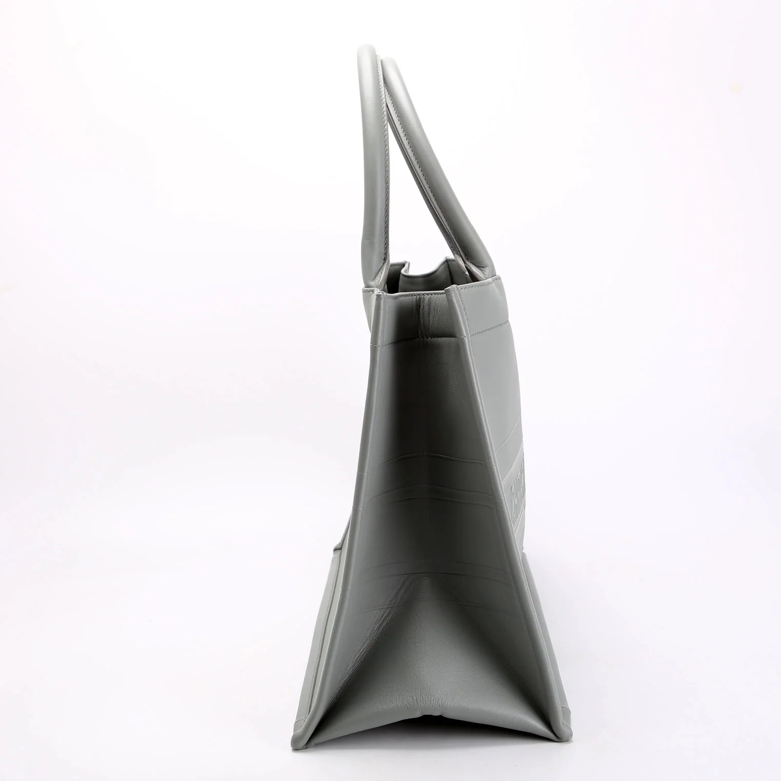 DIOR Book Tote Medium Leather Grey