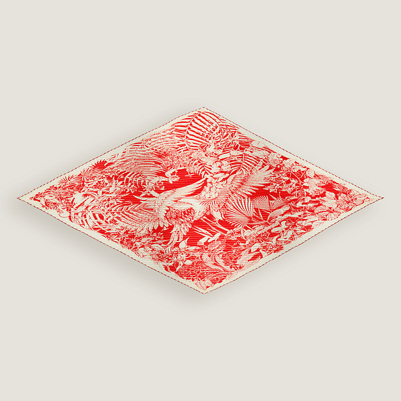 Flamingo Party Tattoo pleated shawl 140