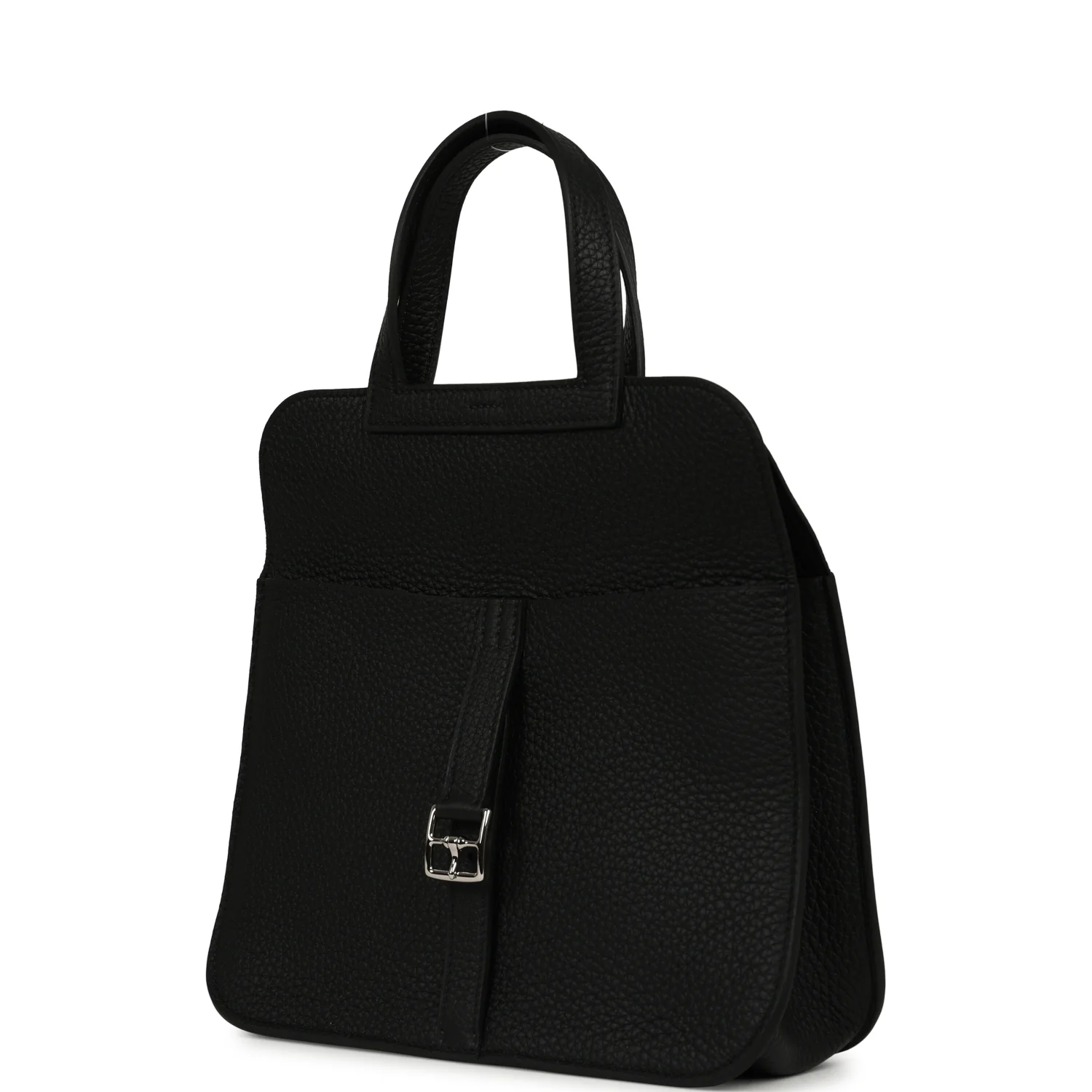 Hermes Halzan 25 Black Clemence Palladium Hardware