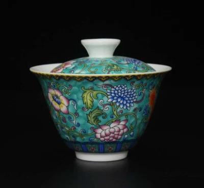 Qianlong Signed Chinese Famille Rose Cup W/phoenix