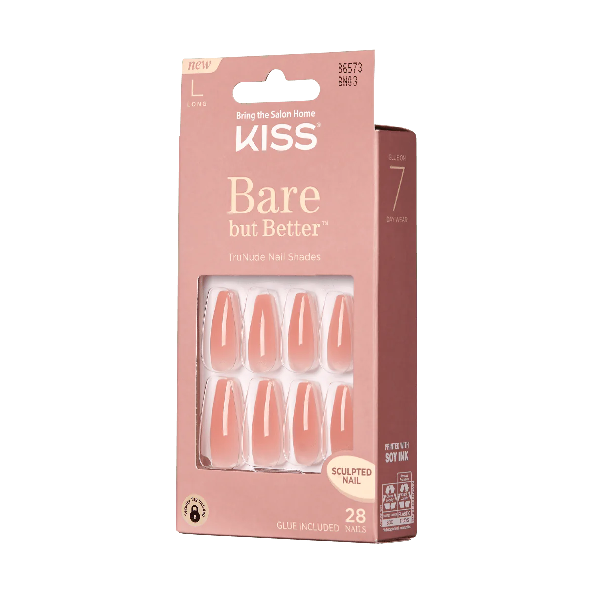 KISS Bare but Better Press On Glue Nails - Nude Glow