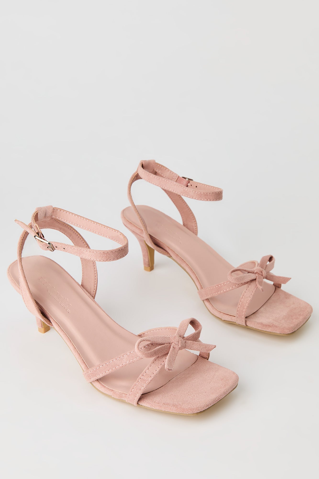 Faux Suede Strappy Bow Heel