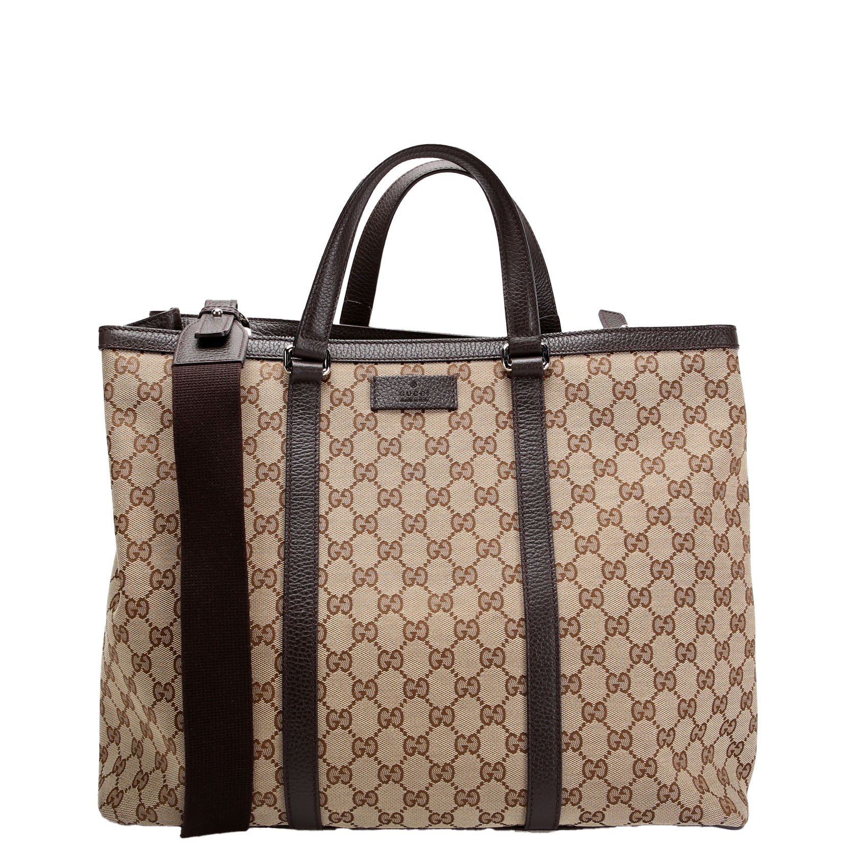 GUCCI 449169 GG Canvas Joy Large Tote Brown/Beige