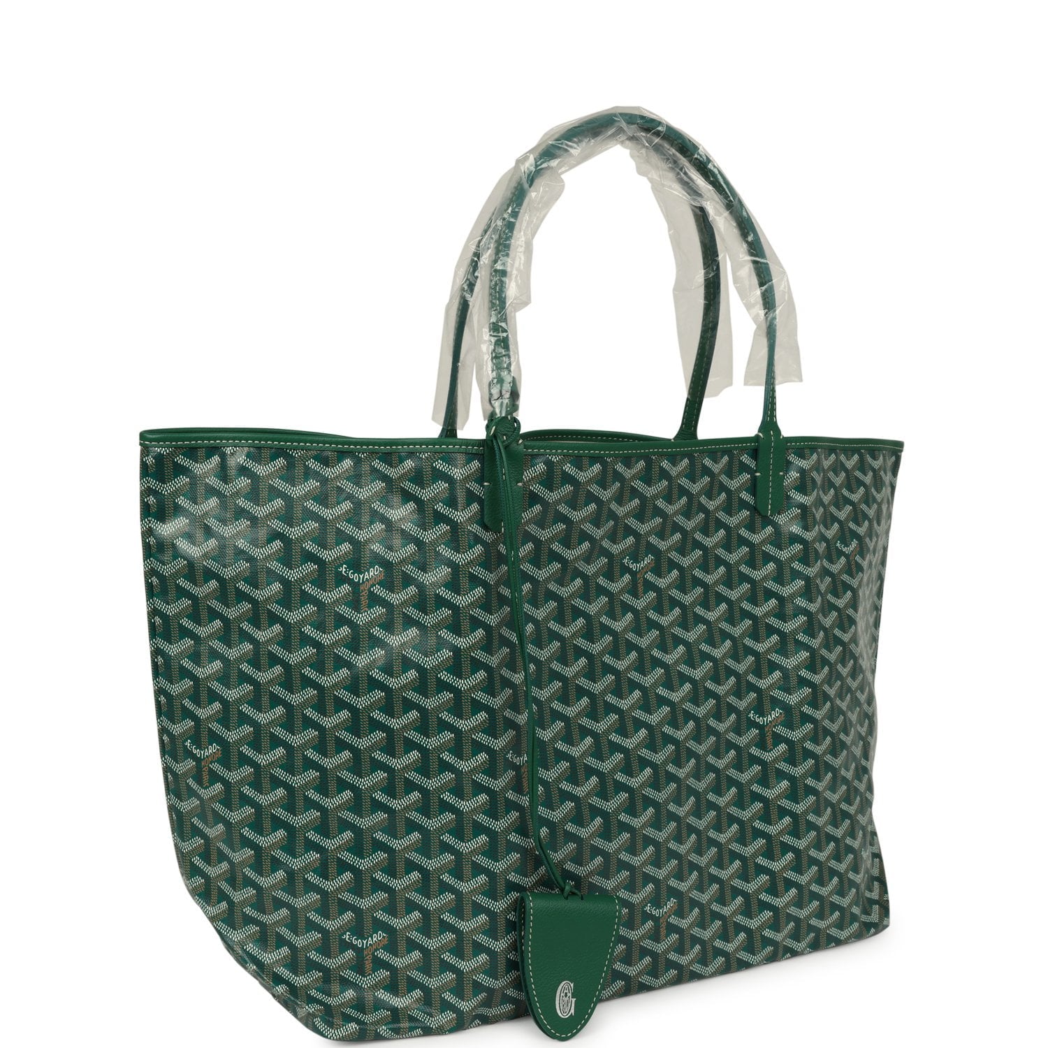 GOYARD Goyardine Green Saint Louis GM Tote Bag Palladium Hardware