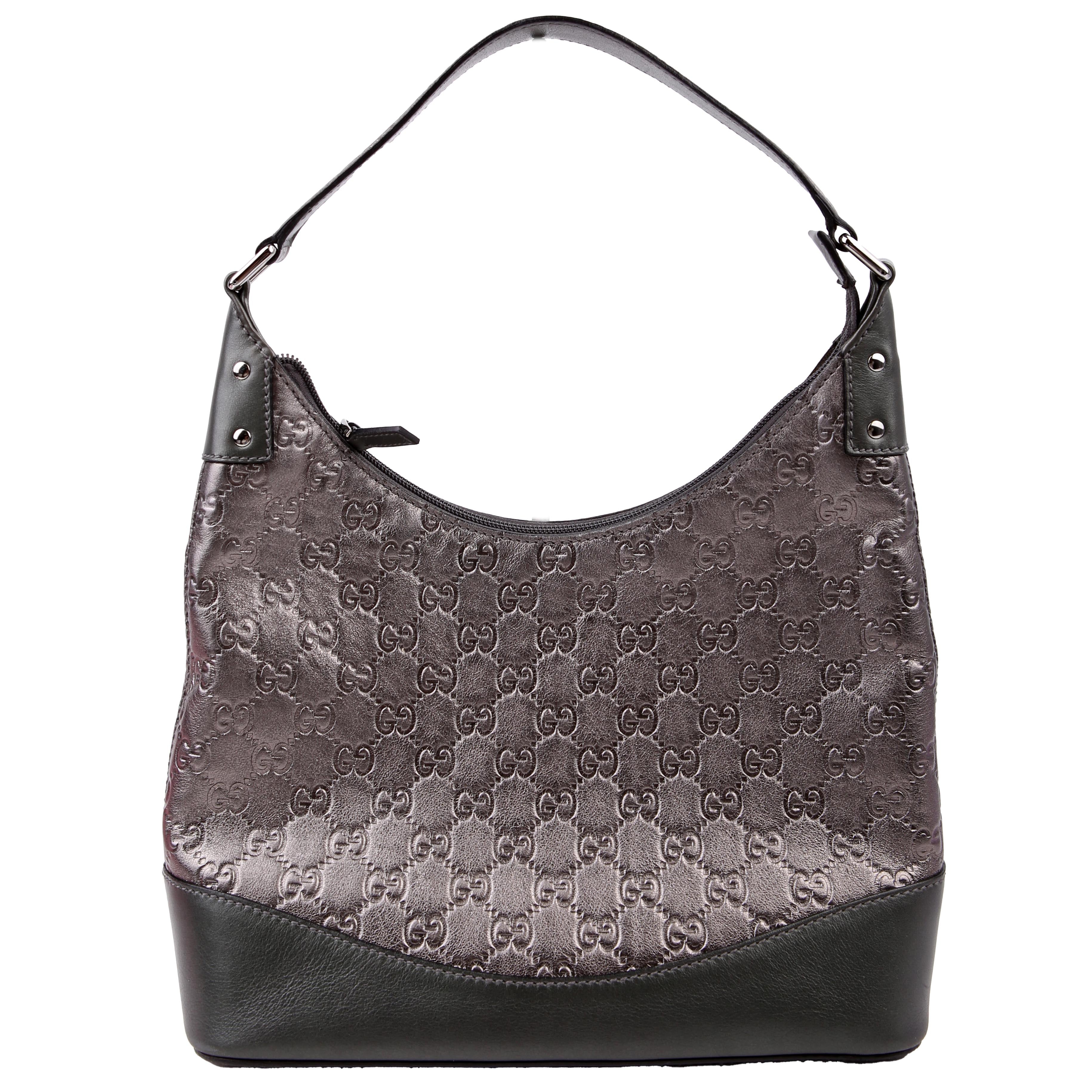 GUCCI 239379 Guccissima Hobo Gray